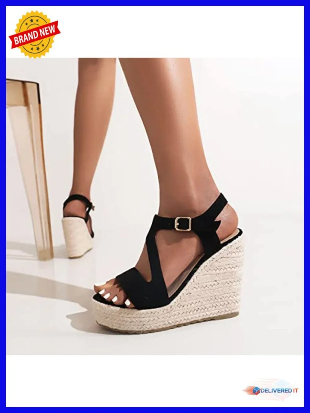 Wedge Espadrille Platform Sandals Ankle Strap Open Toe Summer Sandals